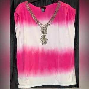 Bay Studio Fuchsia and white Embellished Blouse